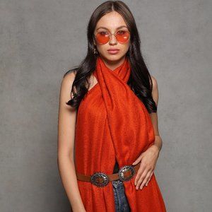 Burnt Orange Rhinestone Cashmere Wrap